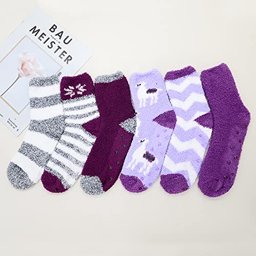Image of Zando Women's Soft Fuzzy Socks - Thick, Warm, Fluffy, Comfy Home Sleeping Socks