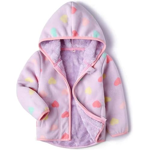 Feidoog Toddler Fleece Jacket Baby Boys Girls Hooded Zipper Long Sleeve Thick Warm Outerwear