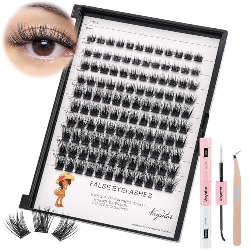 →VAYATOR Lashes Mixed Kit/False Lashes Lash Bond & Seal Kit Multiple styles To Choose 8-20mm Mix D Curl/DD Curl Makeup Cluster Grafting Eyelashes Individual Extension (8-14mm Mixed Lashes Kit)