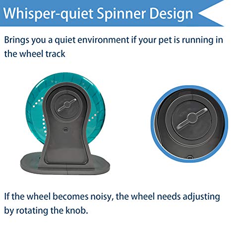 Image of Petest Hamster Exercise Wheel, Silent Spinner Hamster Running Wheels, Diameter 6.7 inch, Green
