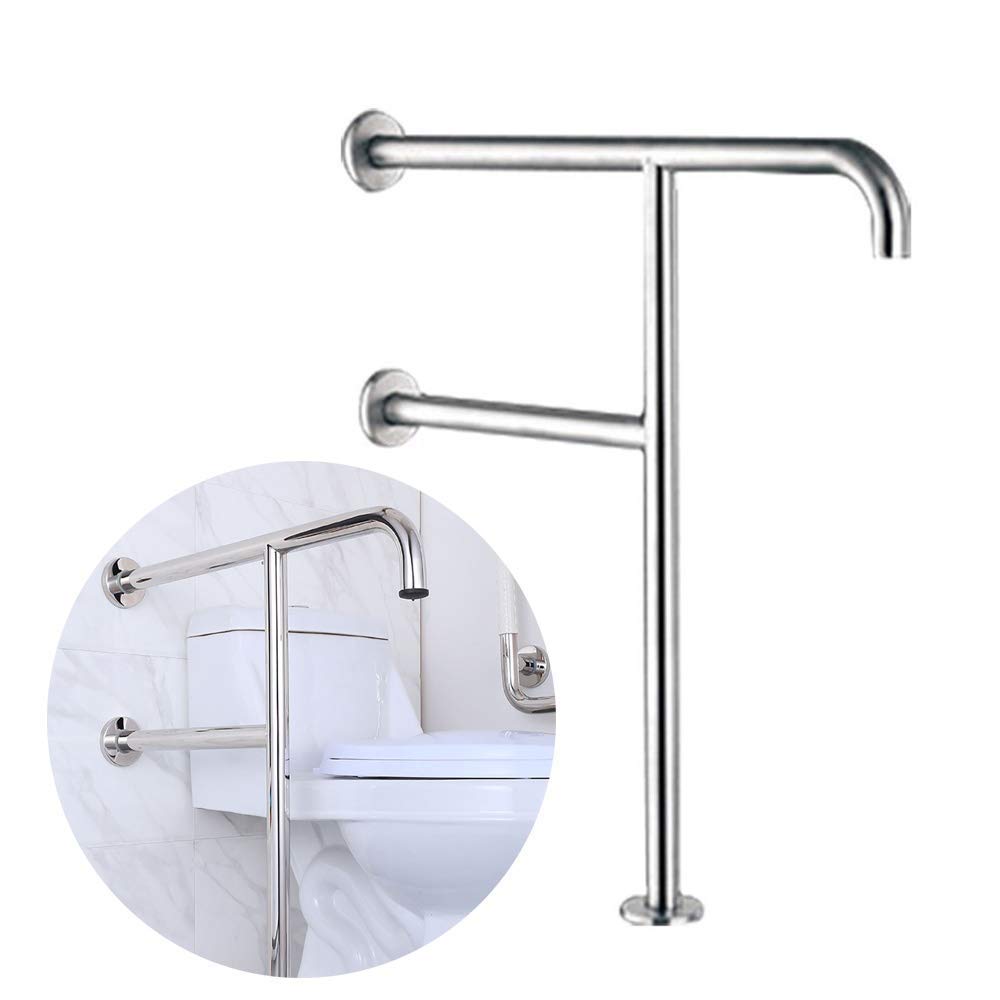 Barre d'appui de douche PMR cadre de toilette mural inox 24"