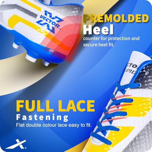Image of Vector X Rapid 2.0 Series 3D Texture Upper with Double Colour TPU Sole| Unique Design|Comfortable| Football Soccer Court Studs|Futsal Shoe| Ideal for Synthetic Turf & Hard Ground|Men, Youth, Boys