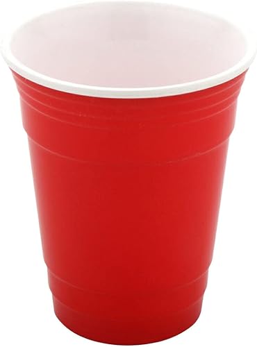 G.E.T. SC-16-R - Vaso de plástico reutilizable sin BPA, color rojo para fiesta, 16 onzas, color rojo (juego de 12)