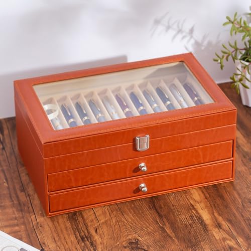 YPCDTL01 Fountain Pen Display Case -3 Layer Fountain Pen Collection Case Storage Display Box as a Gift,36 Slots (Red) by YPCDTL01 - Image 3