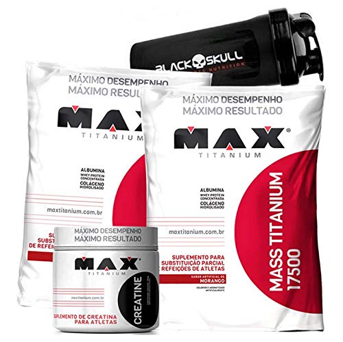 Max Titanium 2x Hipercalórico Massa 17500 + Creatina