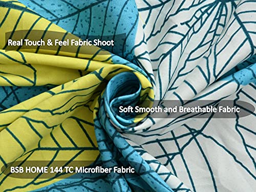 Image of BSB HOME Present Designer Printed Cotton 160 TC Standard | Regular | King Size Pillow Cover Set of 2 Piece (18x28 Inches, White Green and White)