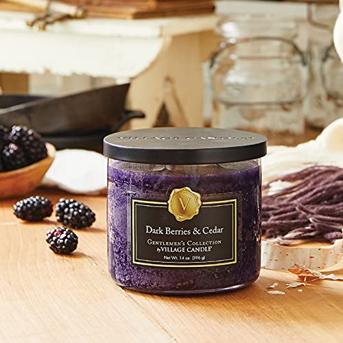 Village Candle Dark Berries & Cedar Medium Bowl, 14Oz, Purple, 1 Count #TOP2