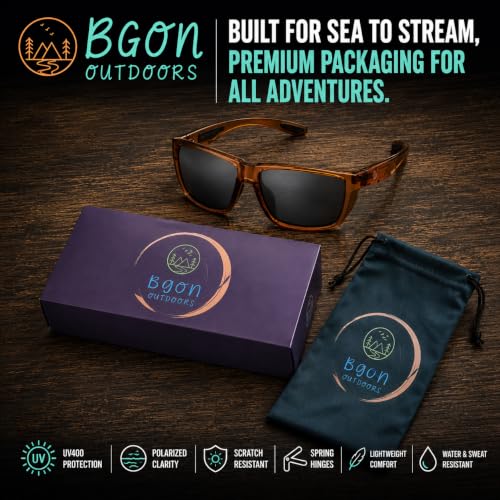 Image of Polarized Fishing Sunglasses for Men - UV400 Protection - Lake, River, Ocean - Lightweight TR90 Frame