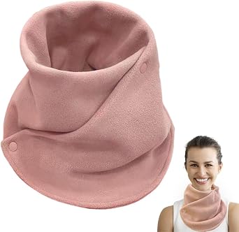 OULIGET Double Buttons Warmer Neck,Warmer Winter Polar Fleece Neck Gaiters,Solid Color Scarves for Skiing Cycling