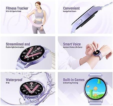 Kieslect Lora 2 Arama Özellikli Akıllı Saat - Mor - Görsel 6