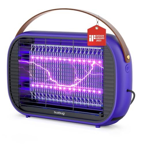 Buzbug Insetticida a LED, 10 anni di durata della lampada, 2800 V, forte trappola per zanzare e mosche, sostenibile con basso consumo energetico, lampada per zanzare, repellente per zanzare (viola)