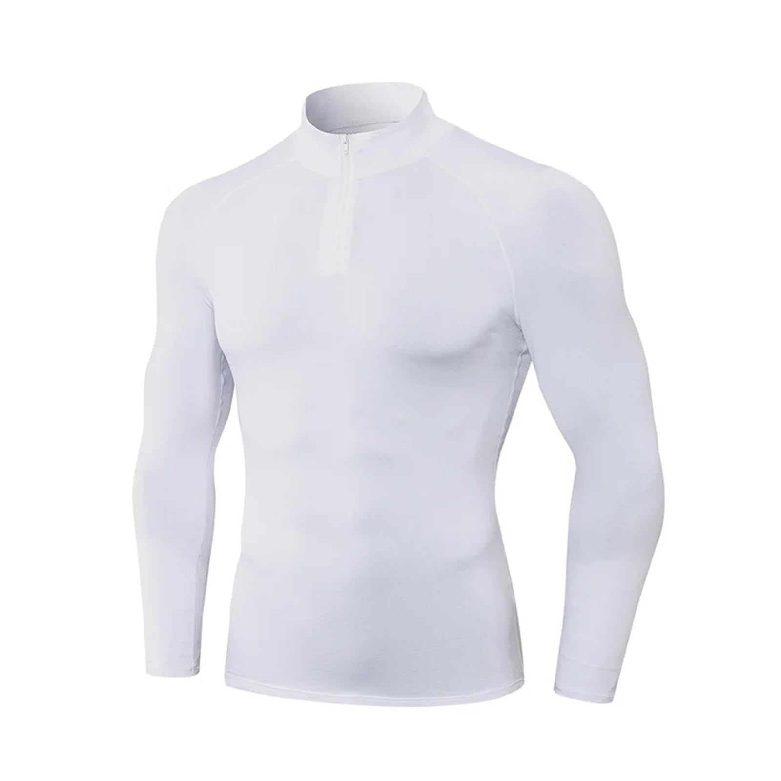 Camisa Funcional Camisa de compresión for Hombre, Camiseta de Manga Larga for Correr, Ropa de Gimnasio, Camisa Ajustada de Fitness de otoño, músculo de Culturismo de Secado rápido(White,M)