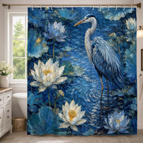 Rideau de douche extra long bleu 183x243 cm en polyester imperméable