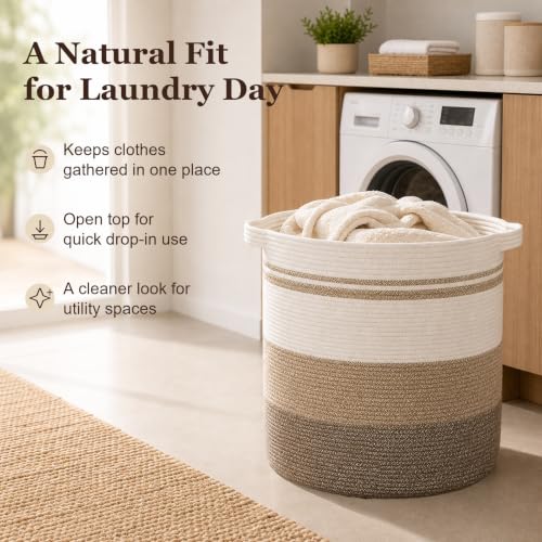 Image of OIAHOMY 80L Laundry Basket Laundry Hamper Nursery Hamper Gradient Yellow | Tall Dirty Clothes Hamper with Handle,Blanket Basket,Decorative Basket for Living Room,Storage Basket,Toy Storage