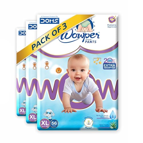 Image of Wowper Baby Diaper Pants | 168 Extra Large Size | Wetness Indicator | Anti Rash |up to 12 hrs Absorption | 14-17 Kg | Super Soft Diapers