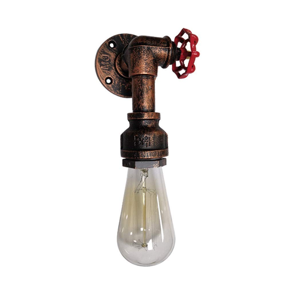 HXYSXHJUO Antique Metal Water Pipe Sconces, Industrial Wrought Iron Wall Lamp, Steampunk Style Design Light E27 for Bar, Corridor, Stairs, Balcony, Cafe, Lighting Decor
