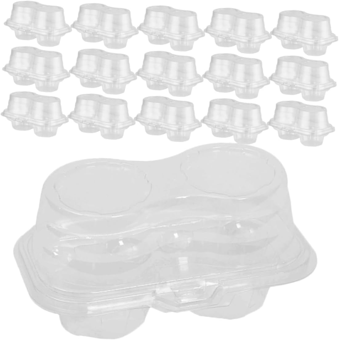 DECHOUS 50pcs Double Cupcake Boxes Cake Containers for Muffins Desserts and Pastries for Parties Weddings and Showers Portable and Practical Storage