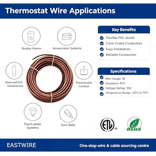 eastwire 18/6 250ft Thermostat Doorbell HAVC Heating Control Cable Wire by eastwire - Image 4