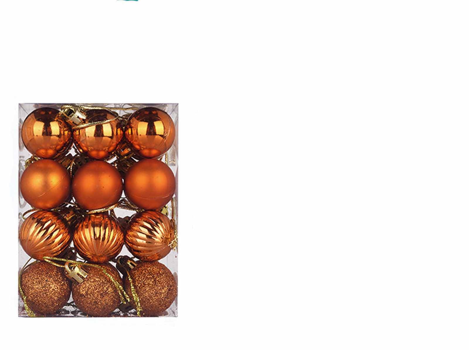 Christmas Ball Ornaments for Christmas Tree Decoraion Baubles Shatterproof Balls Hanging Ornaments for Xmas Holiday Party Home Decorations 24Pcs (3, Orange)