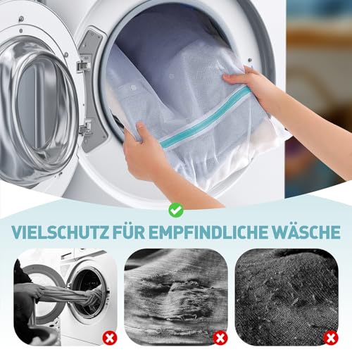 AZLIFEEU Wäschenetz für Waschmaschine, 5er Set Wäschesack mit Reißverschluss – 3 Größen Wäschebeutel | Schützt BH, Unterwäsche, Socken, Sportkleidung & Empfindliche Wäsche