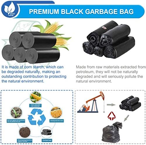 XUXRUS 5L Small Bin Bags,Black Pedal Bin Bags Tough Durable Opaque Wastebasket Liners for Bathroom Kitchen Bedroom Office Privacy Protection(120 Count 5 Roll)
