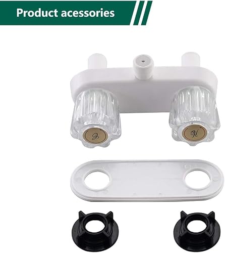 Homelody Motorhome Abs Dual-Handle Rv Shower Faucet Valve Diverter With Crystal Acrylic Knobs, White Finish #TOP6