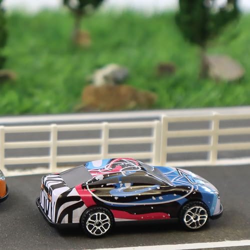 Navoys Pack of Six Alloy Racers Toy Car Set - Free Wheel Plastic Mini Racing Sports Model Cars for Kids, Playset Collection, Great for Cake Toppers, Random Colours - Image 5
