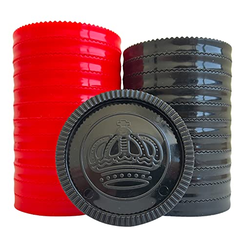 Seetooogames 24 Pieces 3 Inches Jumbo Replacement Checker Pieces Only-12Red,12Black #TOP1