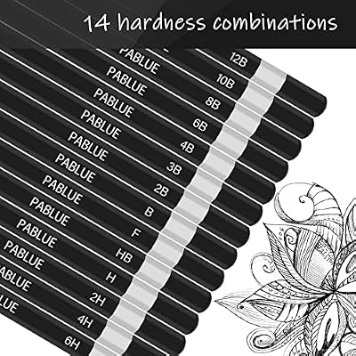 Professional Triangular Drawing Sketching Pencil Set,6H,4H,2H,H,HB,F,B,2B,3B,4B,6B,8B,10B,12B Graphite Shading Pencils Gift for Beginners,ProArtists,Drawing,Drafting,Sketching,Shading(14 Pcs)