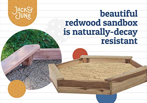 Jack & June Hexagonal Redwood Sand Box Playset - Thumbnail 3