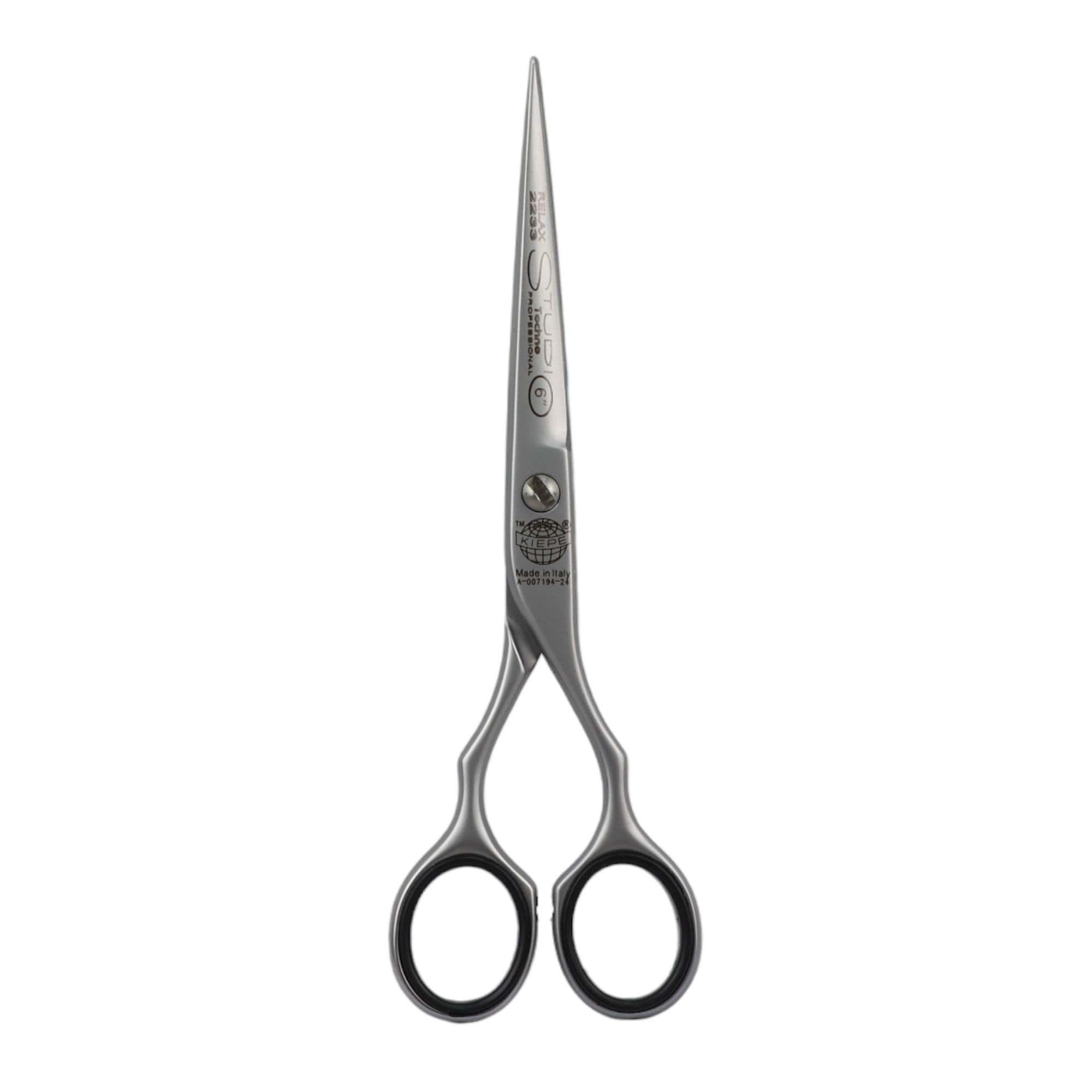 Kiepe 2233 Studio Techno Relax Tijera profesional de corte 6 pulgadas – Tijera ergonómica de acero inoxidable para un corte preciso y suave, Made in Italy