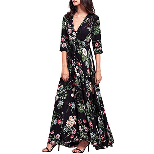 Vestido de Verano de Mujer, Dragon868 2018 Bohemia Floral Beach Party Vestido Largo Casual para niñas Mujeres (L, C)