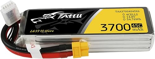 Buddy RC Tattu 14.8V 3700mAh 4S 45C LiPo Batería con XT60 Plug para FPV Racing