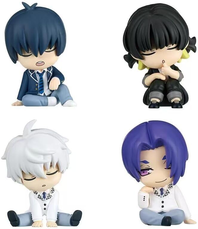 QAHEART Isagi Yoichi Figures, Seishiro Nagi/Bachira/REO Mikage Anime Sleepy Figure 4PCS Anime Action Figurine 5CM