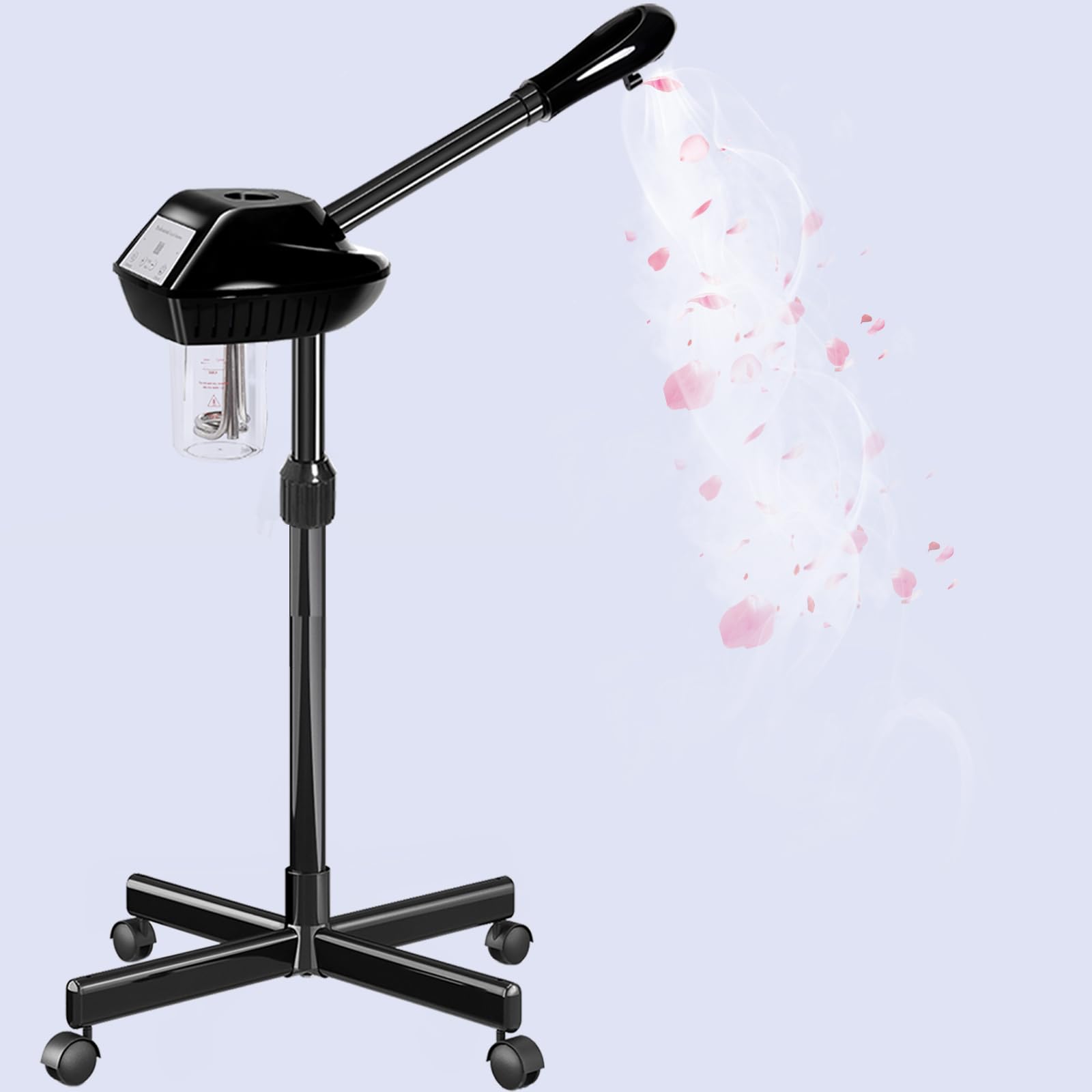 Professional Facial Steamer, Facial Steamer on Wheels with Timer Function, Ozone Face Steamer for Spa, Salon and at Home Use