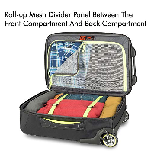 High Sierra AT8 Wheeled Carry-On with Pack-N-Go Backpack, Black/Zest