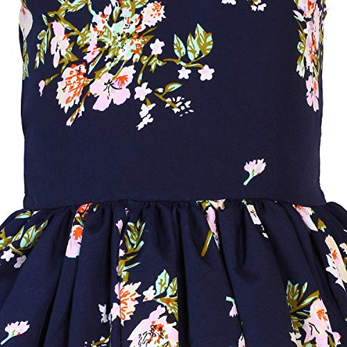 Image of Girls Skater Printed Poly Crepe Dress | Round Neck Sleeveless Mini /Midi Knee Length Casual Dress