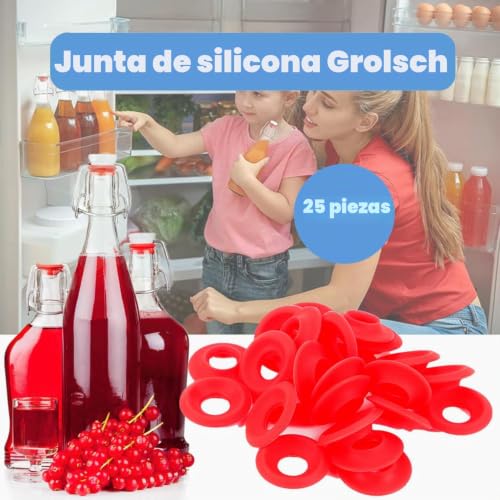 Miniatura 3 de 25 Unids Rojo Silicona Grolsch Juntas Para Swing Flip Top Botella Home Brew Cerveza Sellos De Botella Silicone Rubber Grolsch Cap Swing Top Bottle Washer Junta
