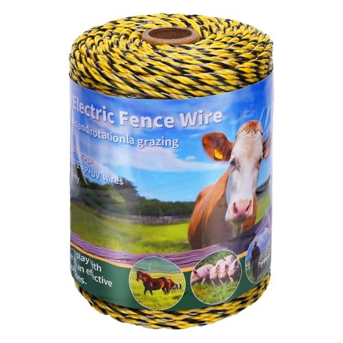 656 Feet Electric Fence Wire Outtive 9 Stainless Steel Strands and 30 Polywire for Portable Livestock Fencing with Reliable Conductivity and Rust Resistance UV Resistant 200 Meters 1/8 Diameter