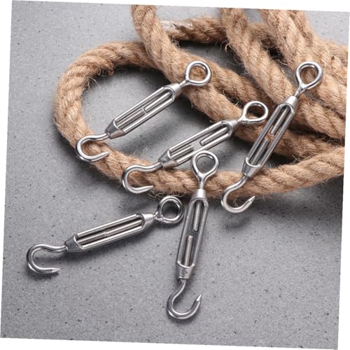 5 piezas Tensor de Acero Inoxidable 304 M5 con Gancho y Ojal para Cable de Acero, Ajuste Pesado para Cercas, Tiendas y Tensado Industrial miniatura 4