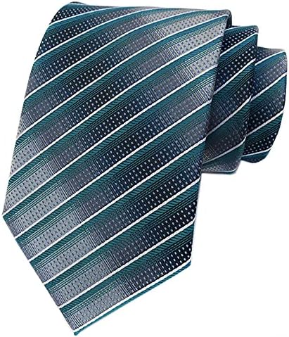 Men's Large Striped Jacquard Woven Silk Tie Formal Business Necktie