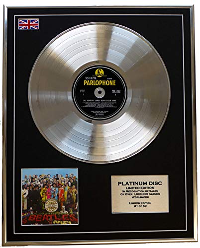 THE BEATLES/EDITION LIMITEE/CADRE CD/DISQUE DE PLATINE/SGT. PEPPERS LONELY HEARTS CLUB BAND - Les Beatles, Paul McCartney, John Lennon, RIngo Starr, George Harrison THE BEATLES/EDITION LIMITEE/CADRE CD/DISQUE DE PLATINE/SGT. PEPPERS LONELY HEARTS CLUB BAND
