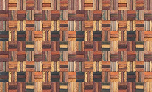 Image of DWELLSINDIA Checkered Wood Self Adhesive Wallpaper Waterproof, Scratch Resistant, Laminated 41cm x 244cm