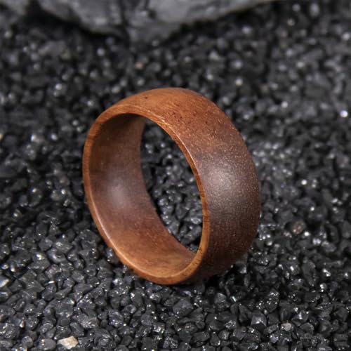 6mm 8mm Hawaii Koa Wood Ring,Koa Wood Anniversary Ring Wooden Wedding Band,Free Wooden Ring Box2