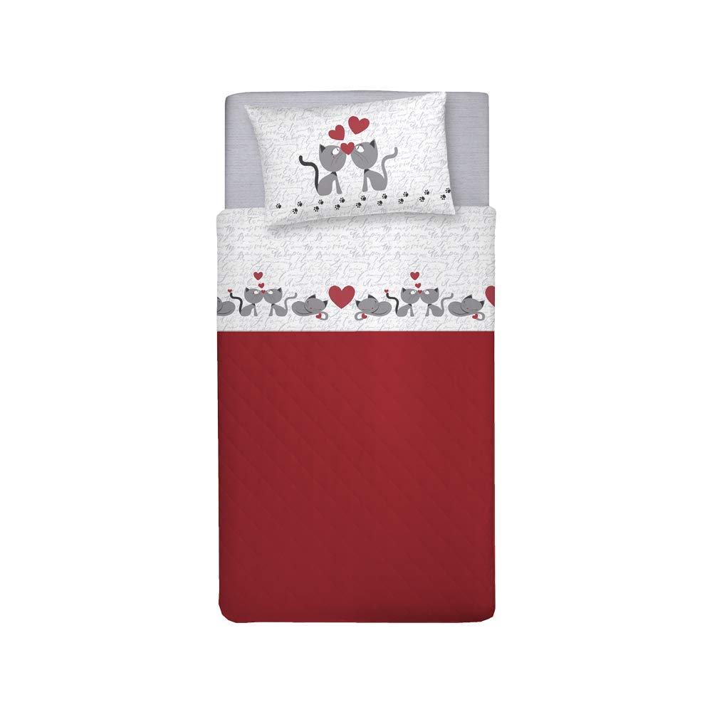 PENSIERI DELICATI Single Bed Set, 100% Cotton, Single Bed Sheet Set, 90 x 200 cm, Including Bottom Sheet