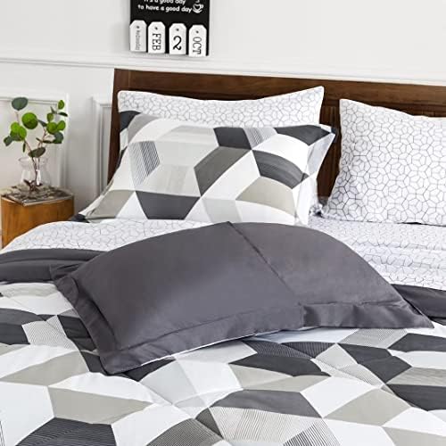 Twin Bed in a Bag Pattern Neutral Comforter Set with Sheets 5-Pieces for Girls and Boys - Soft Bedding Sets with Down Alternative Comforter, Pillowsham, Flat Sheet, Fitted Sheet, Pillowcase All Season 5 51QPBi1FLRL. AC