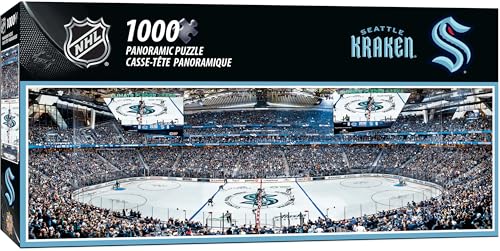 MasterPieces 1000 Piece Jigsaw Puzzle - NHL Seattle Kraken Panoramic View - 13"x39" - Adult Puzzle - Eco-Friendly Recycled Board