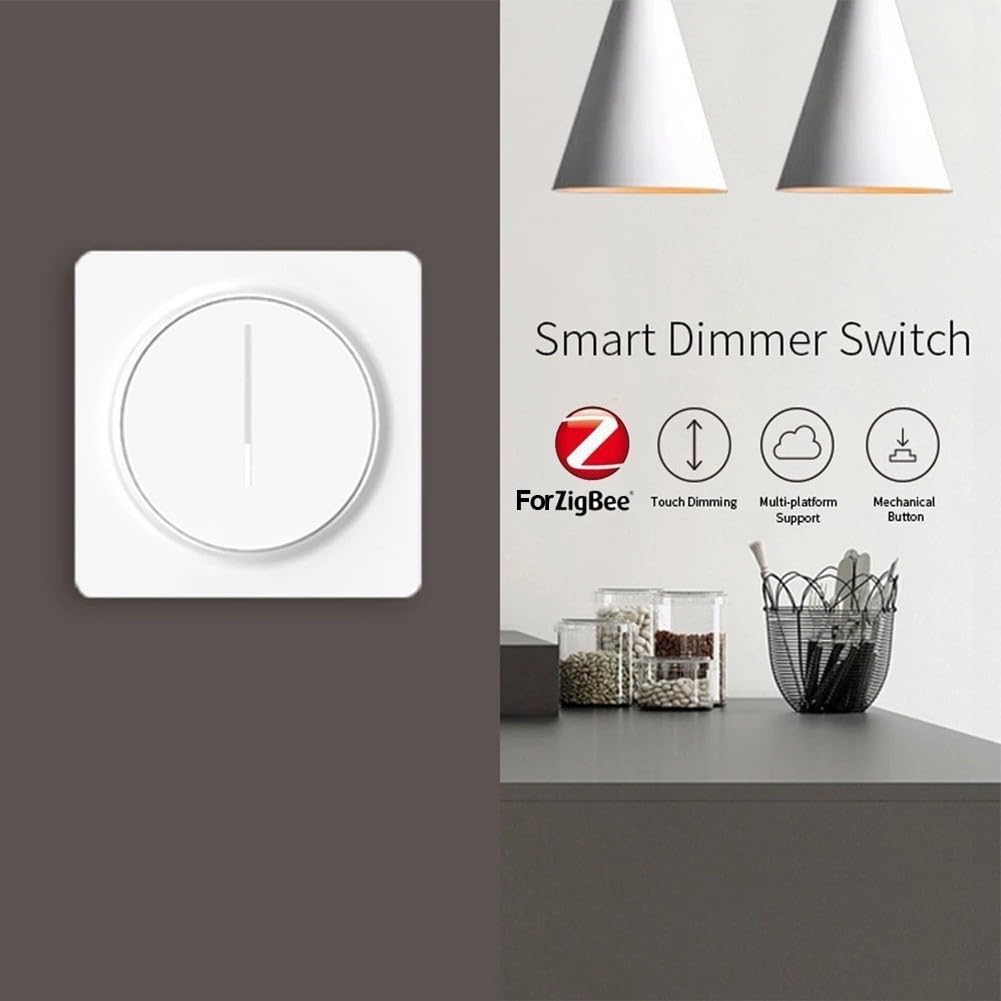 para Tuya WIFI/-Zigbee interruptor de atenuación inteligente interruptor de pared con atenuación táctil, Control de aplicación remota, funciona con para Tuya, para Smart Life (WiFi)