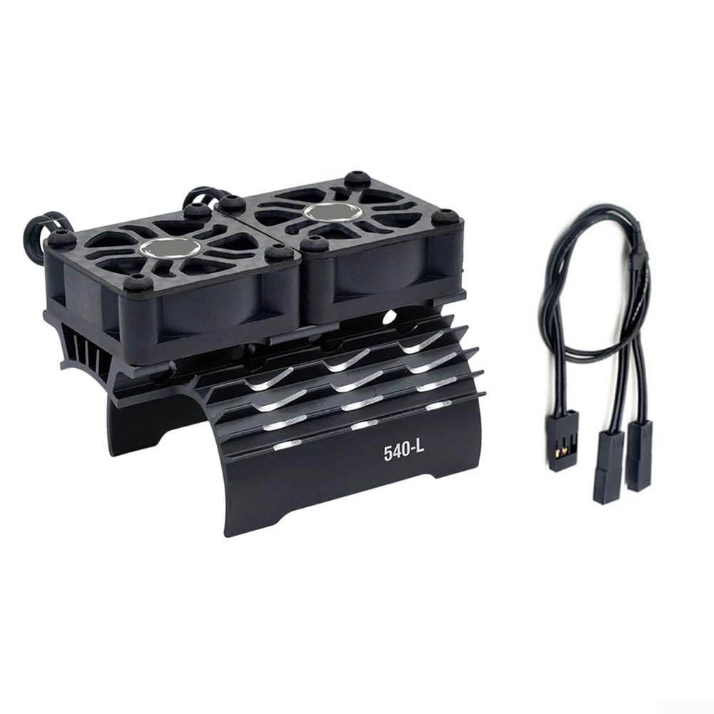 Niceminiwall For Surpass Hobby 30Mm Motor Cooling Fan, 28000RPM High RC Cooler With Metal Heatsink Cover For 1/8 1/10 RC Cars 36-38mm Brushless Motors(Black540-L)