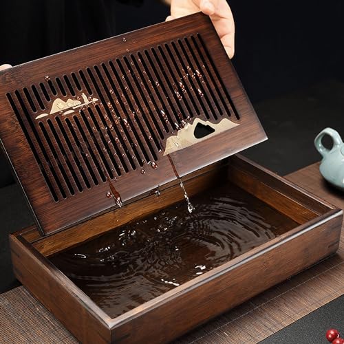 Bsigo Bamboo Tea Tray with Water Storage